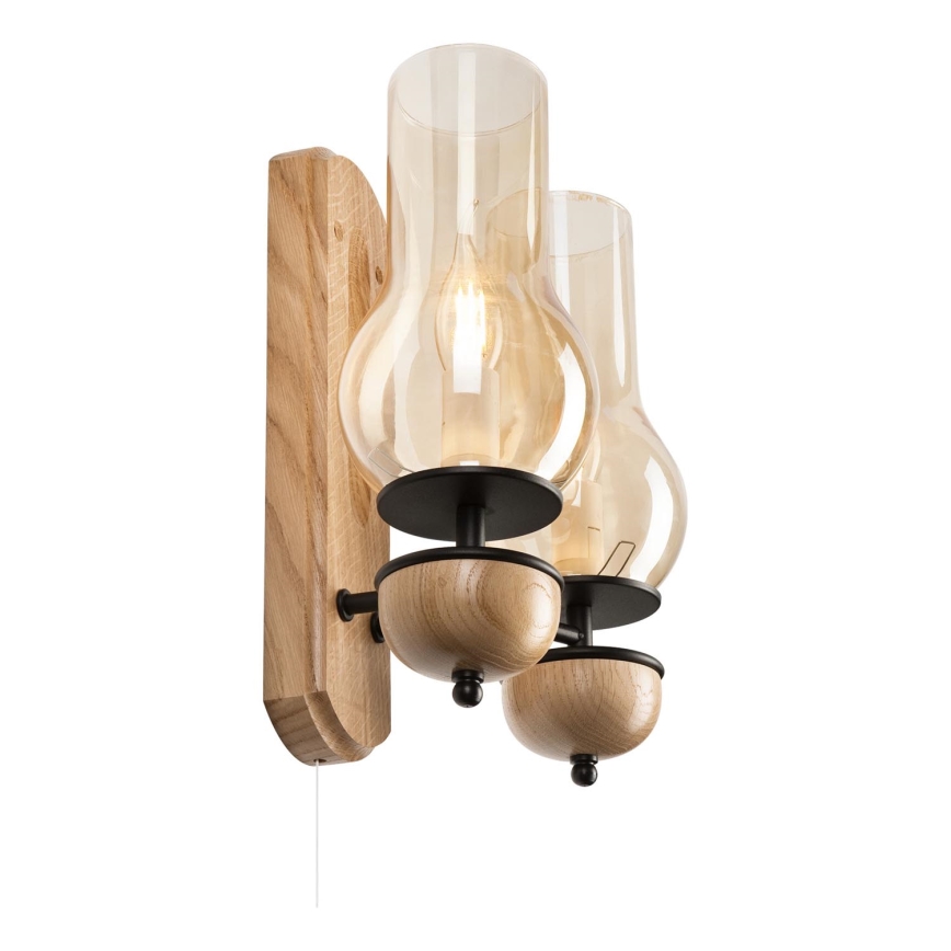 Brilagi - Iluminação de parede COTTAGE 2xE14/40W/230V carvalho/castanho