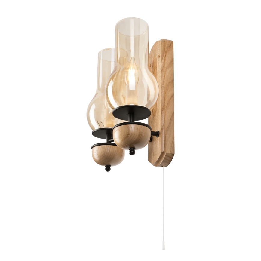 Brilagi - Iluminação de parede COTTAGE 2xE14/40W/230V carvalho/castanho