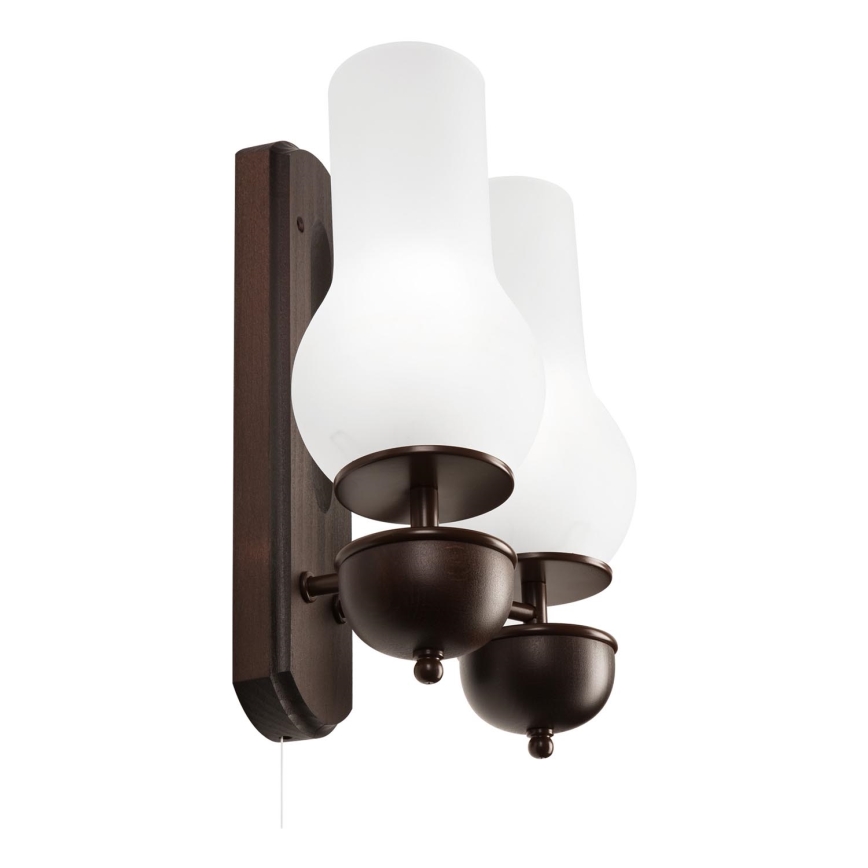 Brilagi - Iluminação de parede COTTAGE 2xE14/40W/230V faia/branco