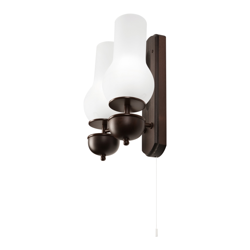 Brilagi - Iluminação de parede COTTAGE 2xE14/40W/230V faia/branco