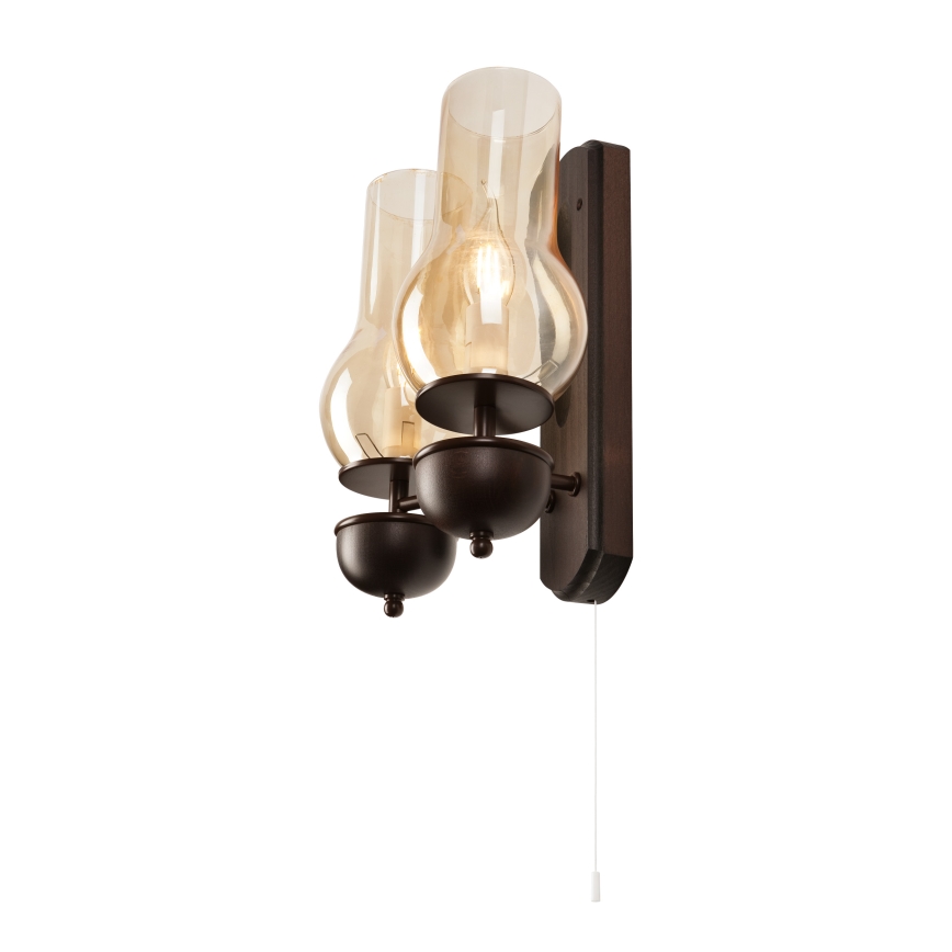 Brilagi - Iluminação de parede COTTAGE 2xE14/40W/230V faia/castanho