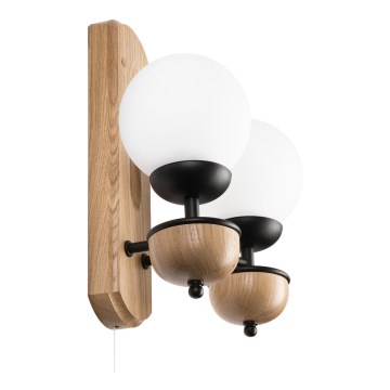 Brilagi - Iluminação de parede COTTAGE 2xG9/40W/230V carvalho/branco