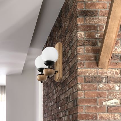 Brilagi - Iluminação de parede COTTAGE 2xG9/40W/230V carvalho/branco