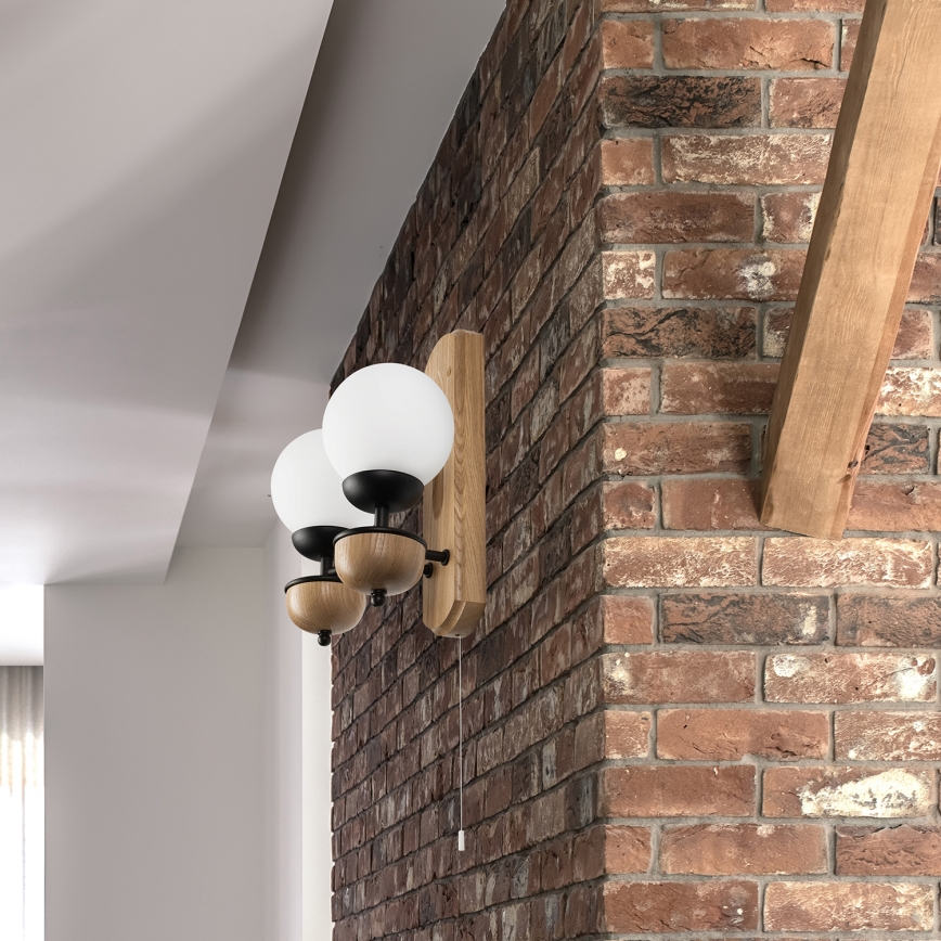 Brilagi - Iluminação de parede COTTAGE 2xG9/40W/230V carvalho/branco