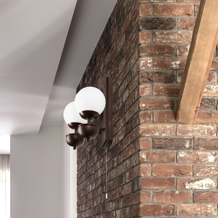 Brilagi - Iluminação de parede COTTAGE 2xG9/40W/230V faia/branco