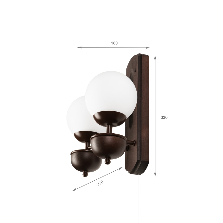 Brilagi - Iluminação de parede COTTAGE 2xG9/40W/230V faia/branco