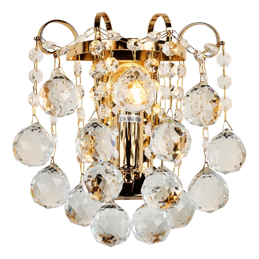 Brilagi - Iluminação de parede CRYSTAL 1xE14/60W/230V dourado