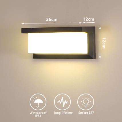 Brilagi - Iluminação de parede exterior BRICKY 1xE27/60W/230V antracite IP54