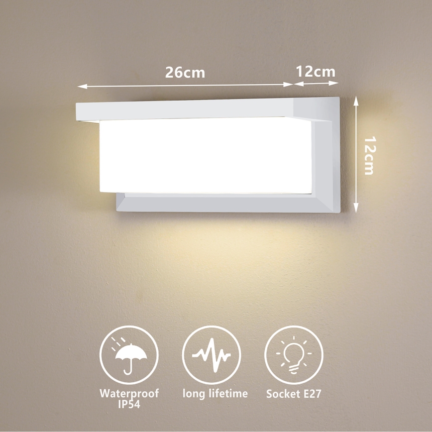 Brilagi - Iluminação de parede exterior BRICKY 1xE27/60W/230V branco IP54