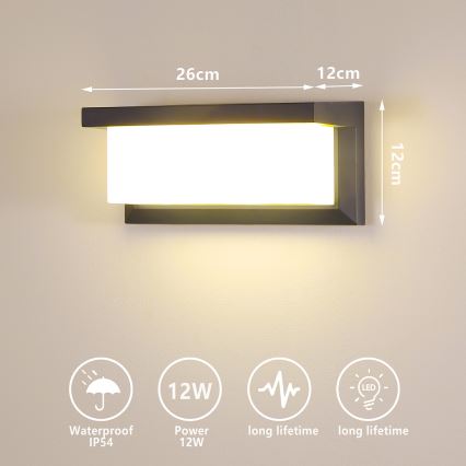 Brilagi - Iluminação de parede exterior LED BRICKY LED/12W/230V antracite IP54