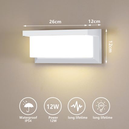 Brilagi - Iluminação de parede exterior LED BRICKY LED/12W/230V branco IP54