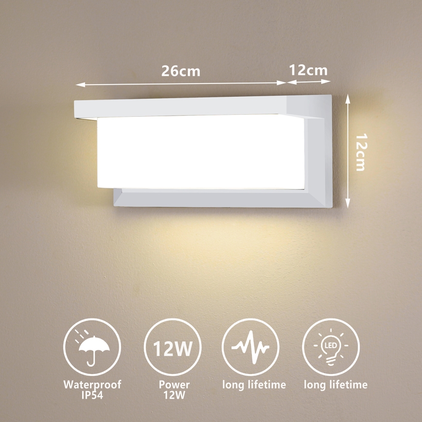 Brilagi - Iluminação de parede exterior LED BRICKY LED/12W/230V branco IP54
