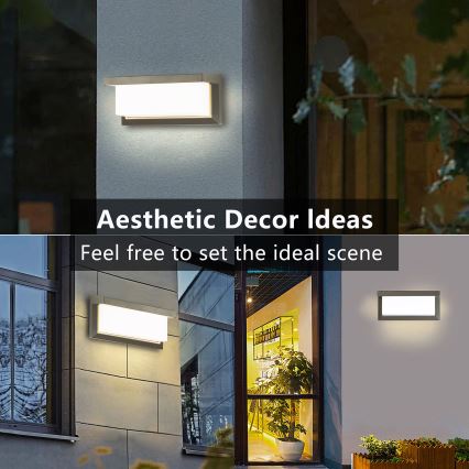 Brilagi - Iluminação de parede exterior LED BRICKY LED/12W/230V cinzento IP54