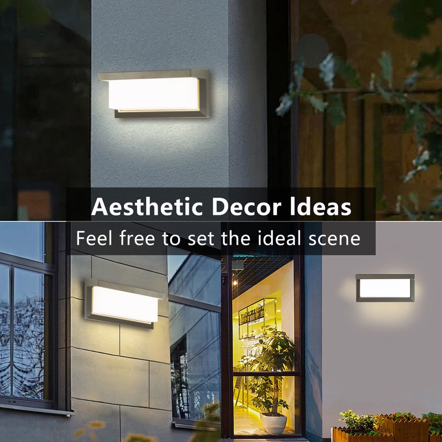 Brilagi - Iluminação de parede exterior LED BRICKY LED/12W/230V cinzento IP54