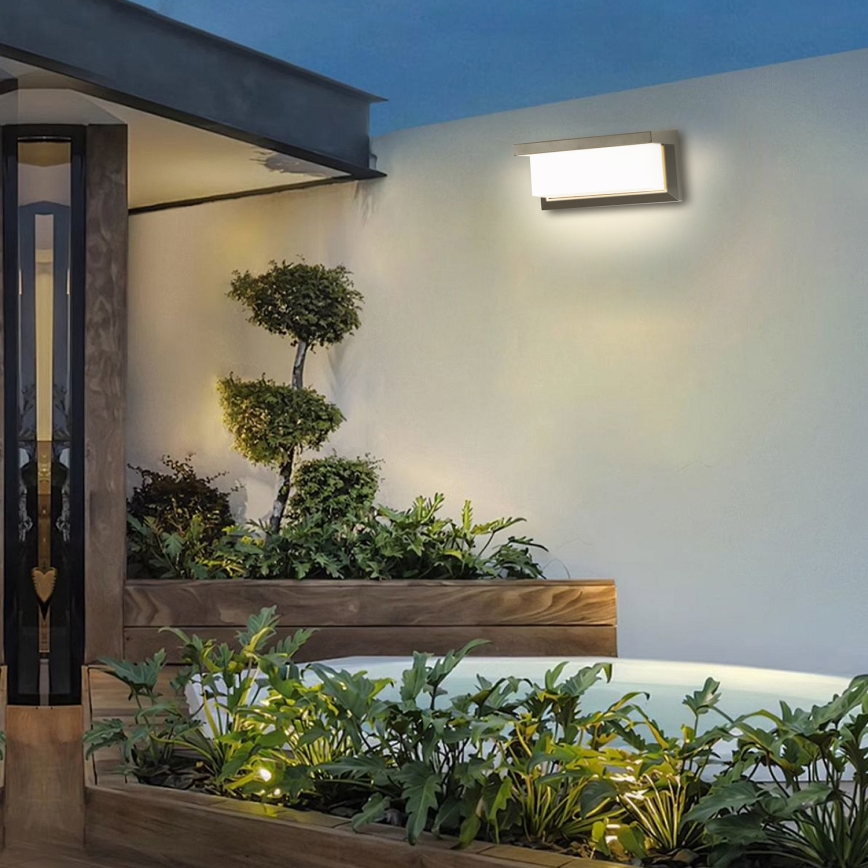 Brilagi - Iluminação de parede exterior LED BRICKY LED/12W/230V cinzento IP54