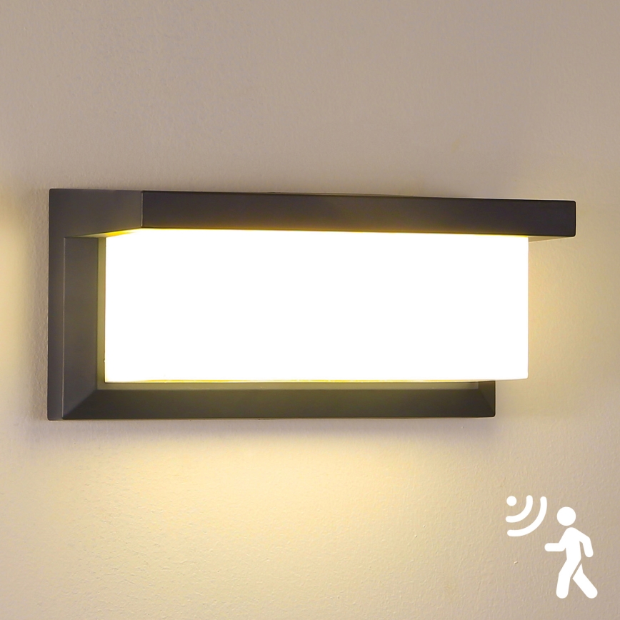 Brilagi - Iluminação de parede exterior LED com sensor BRICKY LED/12W/230V antracite IP54