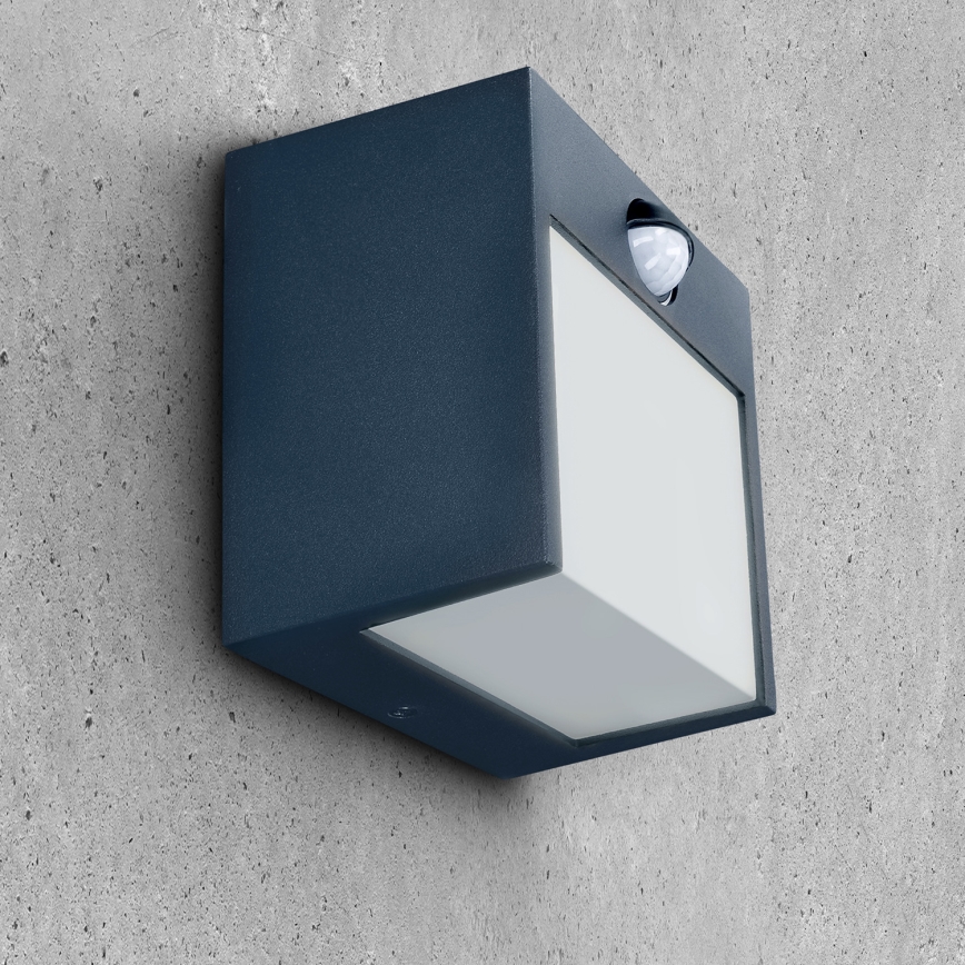 Brilagi - Iluminação de parede exterior LED com sensor TERNI LED/12W/230V antracite IP44
