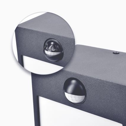 Brilagi - Iluminação de parede exterior LED com sensor TERNI LED/12W/230V antracite IP44
