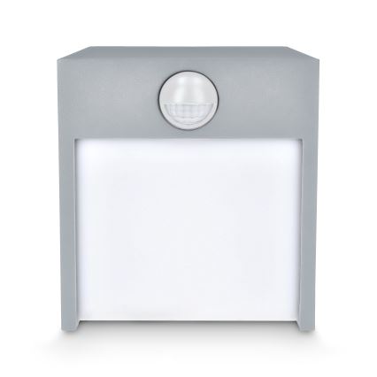 Brilagi - Iluminação de parede exterior LED com sensor TERNI LED/12W/230V cinzento IP44
