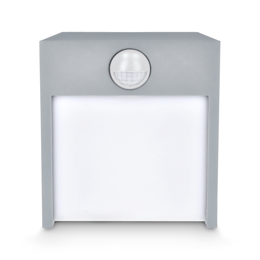 Brilagi - Iluminação de parede exterior LED com sensor TERNI LED/12W/230V cinzento IP44