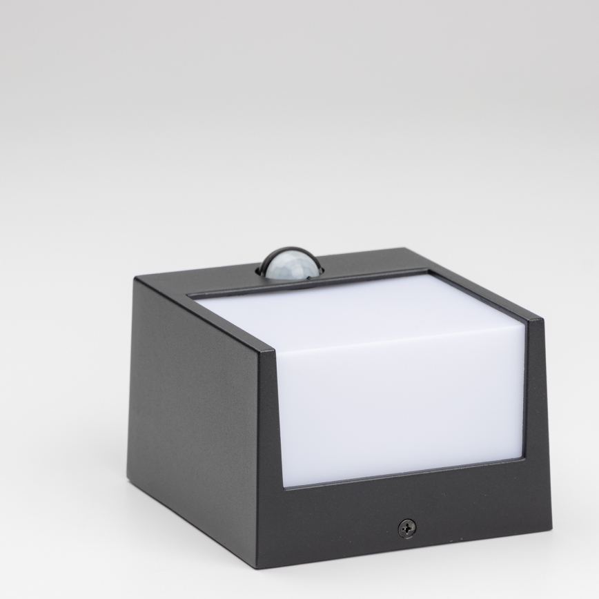 Brilagi - Iluminação de parede exterior LED com sensor TERNI LED/12W/230V preto IP44