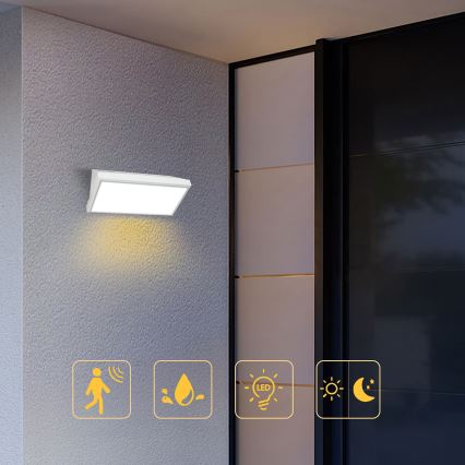 Brilagi - Iluminação de parede LED exterior com sensor TRIANGLE LED/20W/230V branco IP65