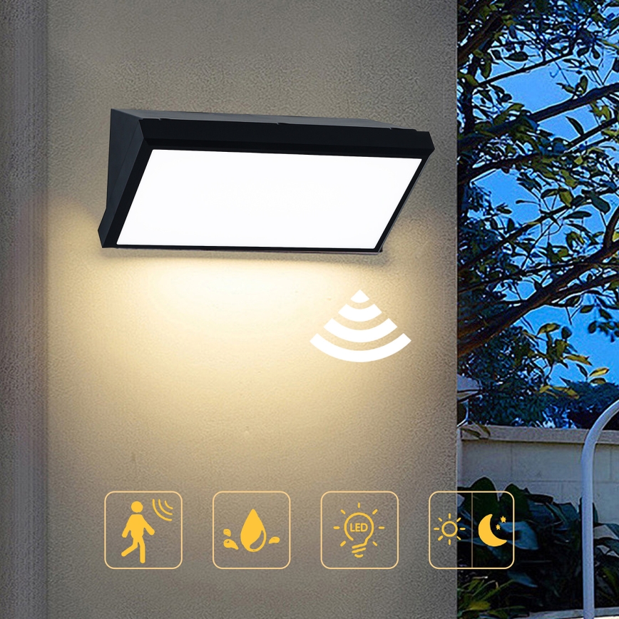 Brilagi - Iluminação de parede exterior LED com sensor TRIANGLE LED/20W/230V IP65