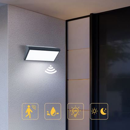 Brilagi - Iluminação de parede exterior LED com sensor TRIANGLE LED/20W/230V IP65