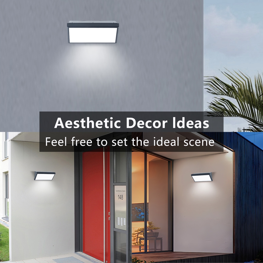 Brilagi - Iluminação de parede exterior LED com sensor TRIANGLE LED/20W/230V IP65