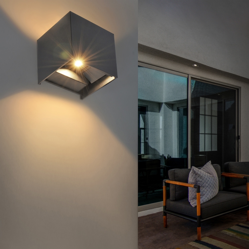 Brilagi - Iluminação de parede exterior LED CUBE LED/6W/230V antracite IP54