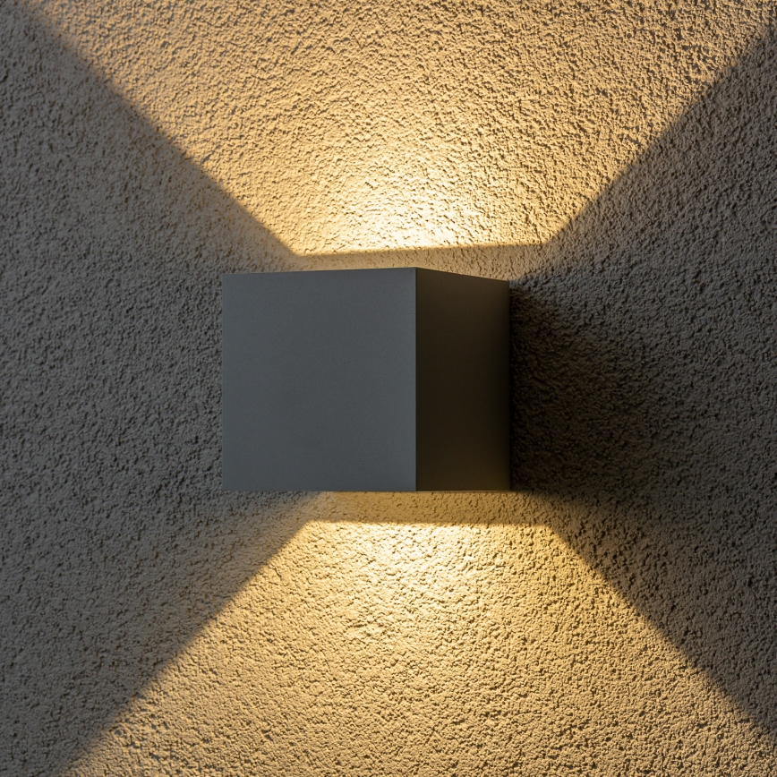 Brilagi - Iluminação de parede exterior LED CUBE LED/6W/230V cinzento IP54