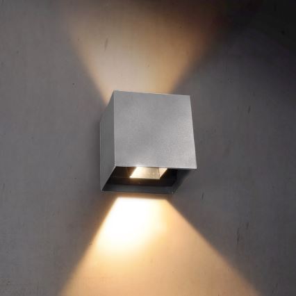 Brilagi - Iluminação de parede exterior LED CUBE LED/6W/230V cinzento IP54
