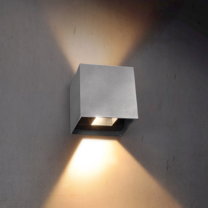 Brilagi - Iluminação de parede exterior LED CUBE LED/6W/230V cinzento IP54