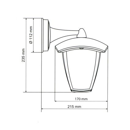 Brilagi - Iluminação de parede exterior LED LUNA 1xE27/60W/230V IP44