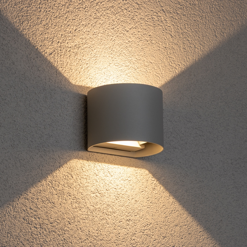 Brilagi - Iluminação de parede exterior LED RONDO LED/6W/230V cinzento IP54