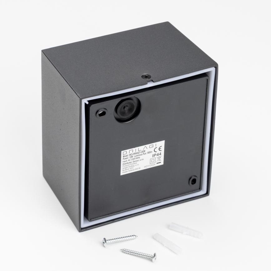 Brilagi - Iluminação de parede exterior LED TERNI LED/12W/230V preto IP44