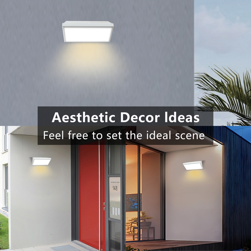 Brilagi - Iluminação de parede exterior LED TRIANGLE LED/20W/230V branco IP65