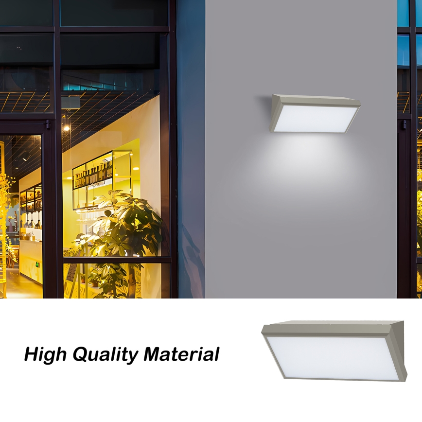 Brilagi - Iluminação de parede exterior LED TRIANGLE LED/20W/230V cinzento IP65