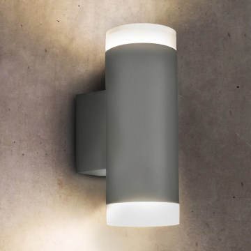 Brilagi - Iluminação de parede exterior MATERA 2xGU10/30W/230V cinzento IP54