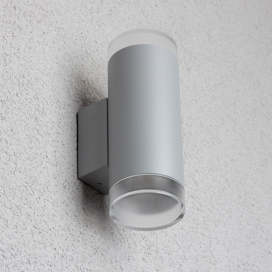 Brilagi - Iluminação de parede exterior MATERA 2xGU10/30W/230V cinzento IP54