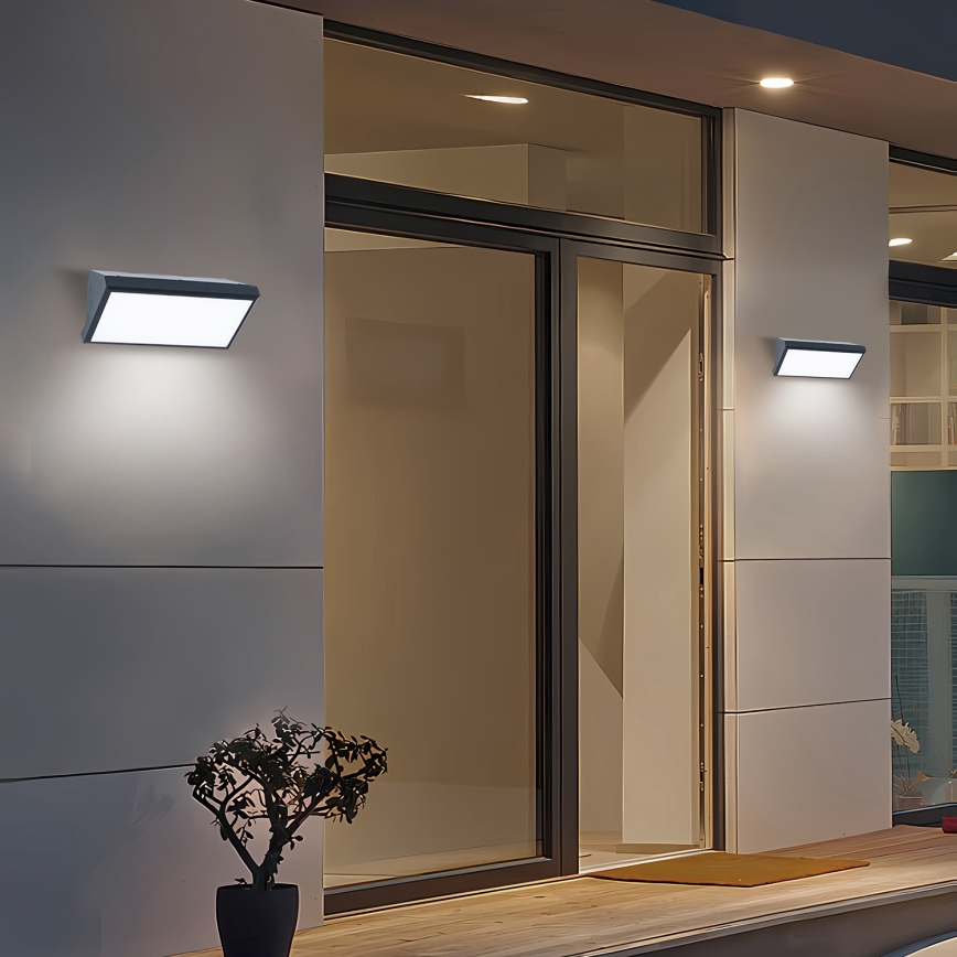 Brilagi - Iluminação de parede exterior TRIANGLE 1xE27/60W/230V antracite IP65