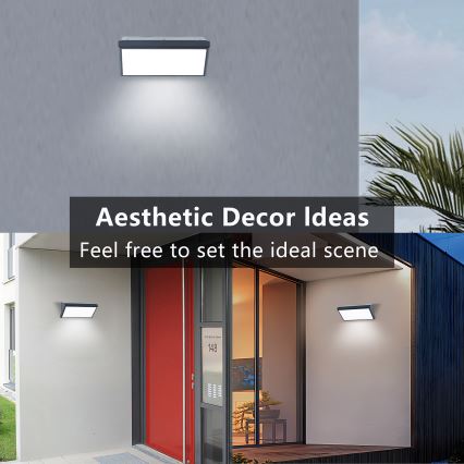 Brilagi - Iluminação de parede exterior TRIANGLE 1xE27/60W/230V antracite IP65