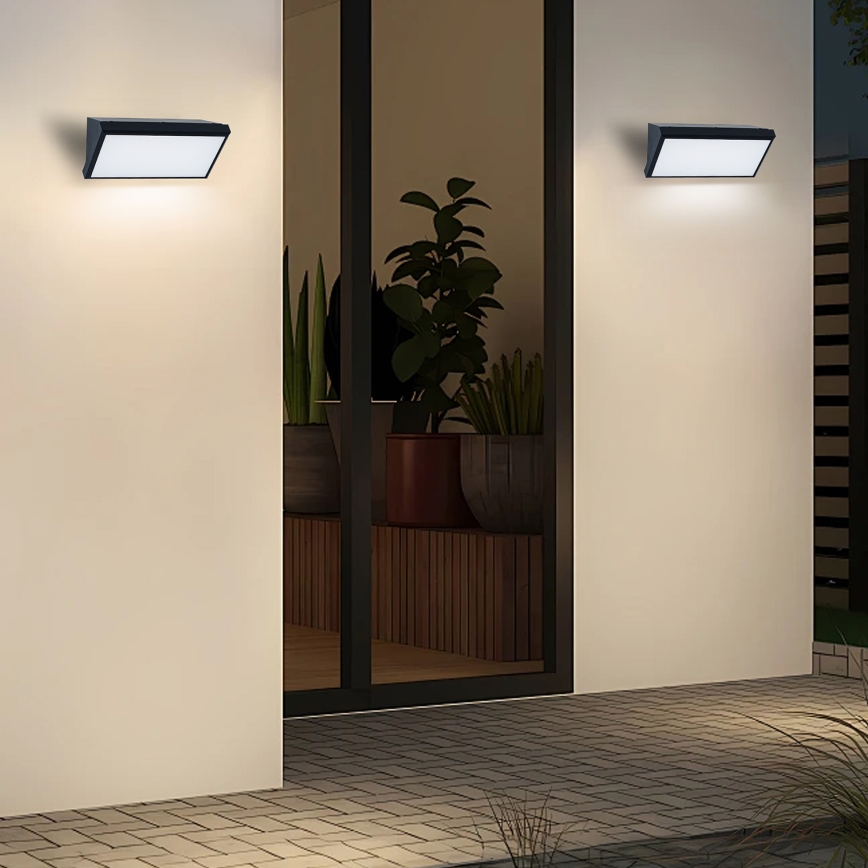 Brilagi - Iluminação de parede exterior TRIANGLE 1xE27/60W/230V preto IP65