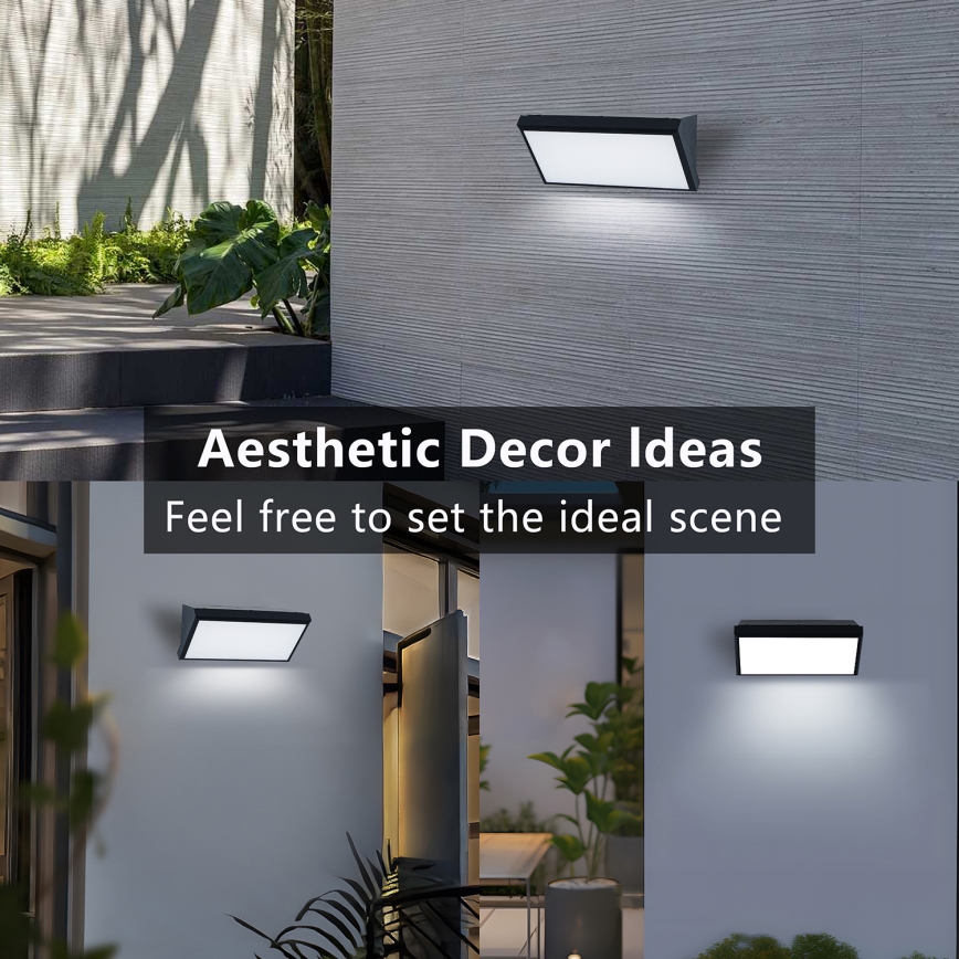 Brilagi - Iluminação de parede exterior TRIANGLE 1xE27/60W/230V preto IP65