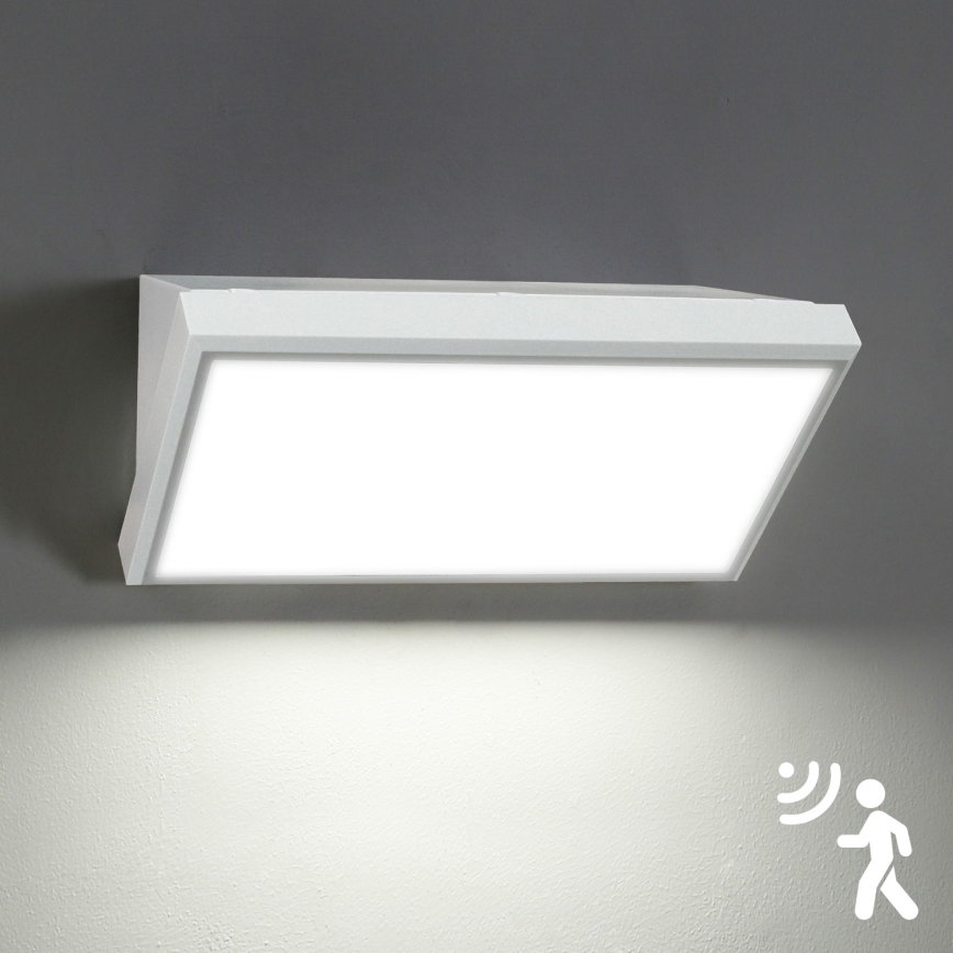 Brilagi - Iluminação de parede LED exterior com sensor TRIANGLE LED/20W/230V branco IP65