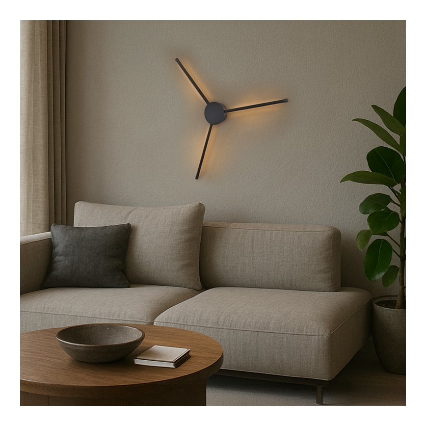 Brilagi - Iluminação de parede LED LUGO TRE LED/14W/230V preto