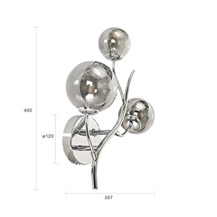 Brilagi - Iluminação de parede LED MISTEL 3xG9/3W/230V cromado brilhante/fumado