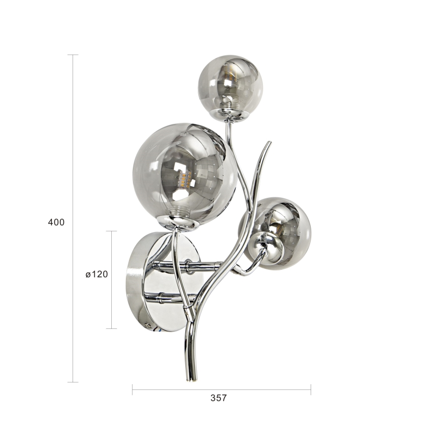 Brilagi - Iluminação de parede LED MISTEL 3xG9/3W/230V cromado brilhante/fumado