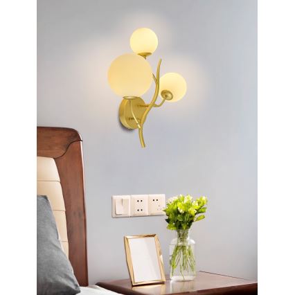 Brilagi - Iluminação de parede LED MISTEL 3xG9/3W/230V dourado/branco