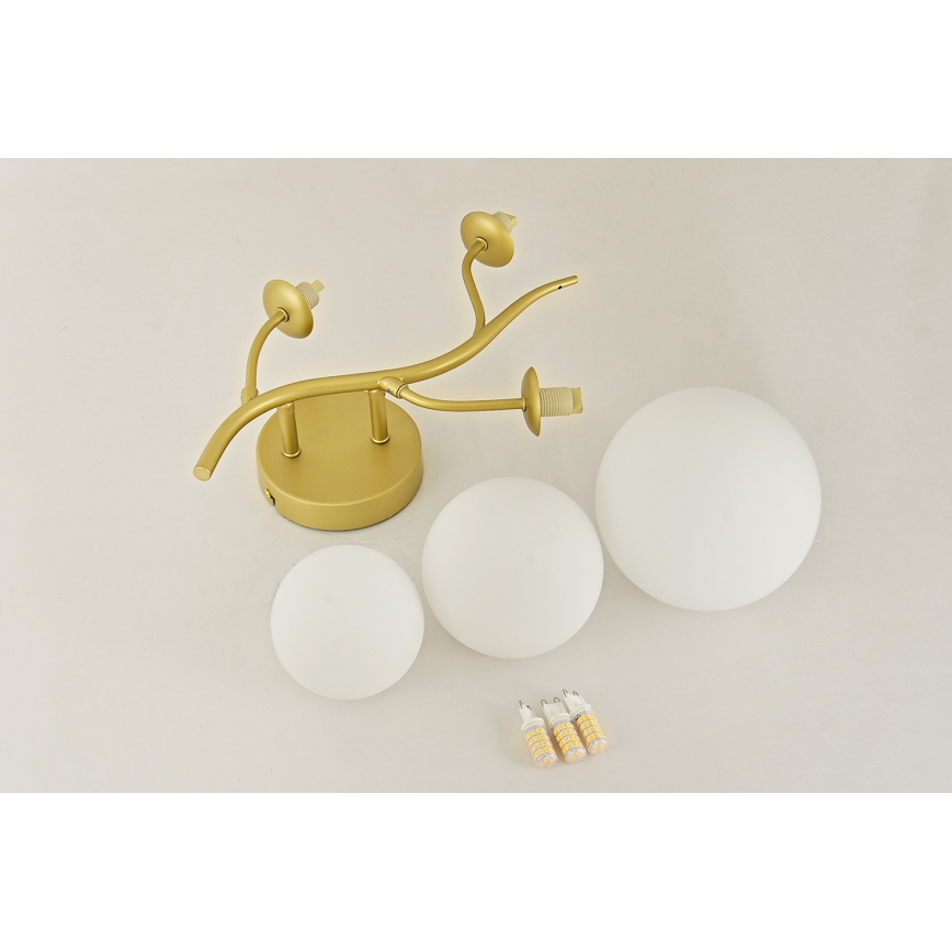 Brilagi - Iluminação de parede LED MISTEL 3xG9/3W/230V dourado/branco